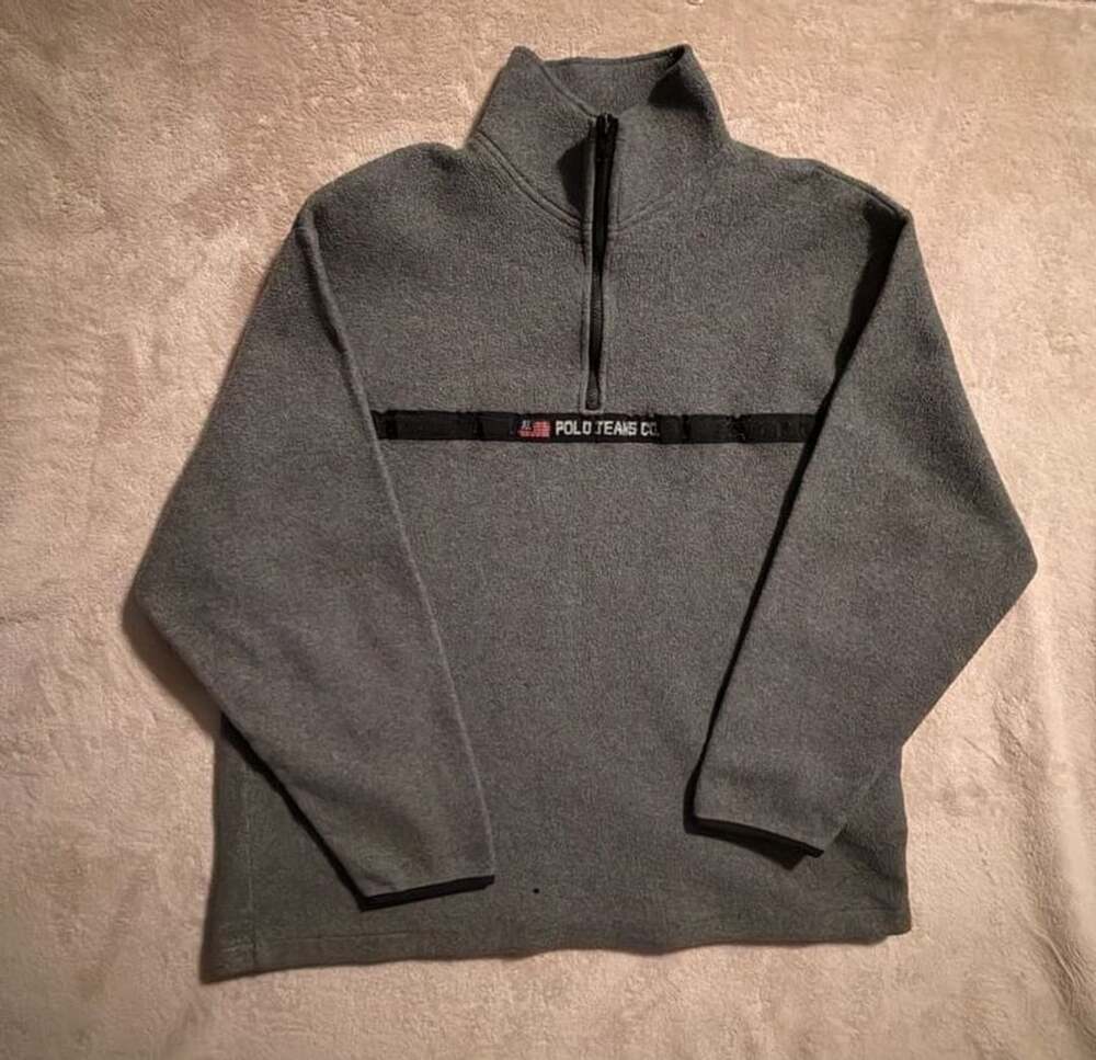 Polo Jeans Co. Ralph Lauren 1/4 Zip Fleece Pullover XL Gray